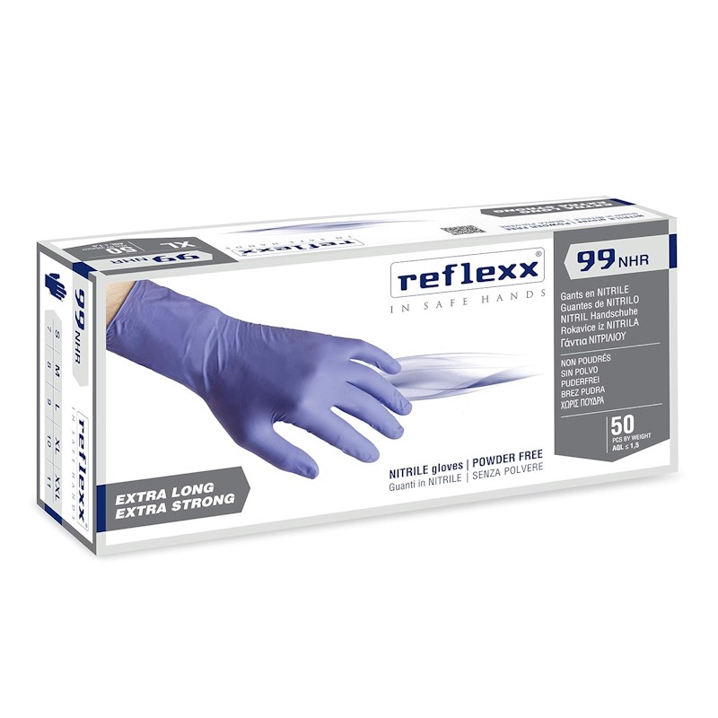 Guanti in nitrile alto spessore Reflexx R99 NHR gr. 8,8 Industria Pulizie 50 pezzi - Guanti - 1