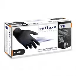 Guanti monouso in Nitrile Reflexx R78 Neri Senza Polvere gr. 4,0 100 pezzi - Guanti - 1