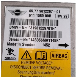 Centralina airbag 6577981229701 Mini One D Countryman R60 1.6 90cv 2010-2017 - Centralina - 2 Centralina airbag 6577981229701 Mini One D Countryman R60 1.6 90cv 2010-2017 - Centralina - 2
