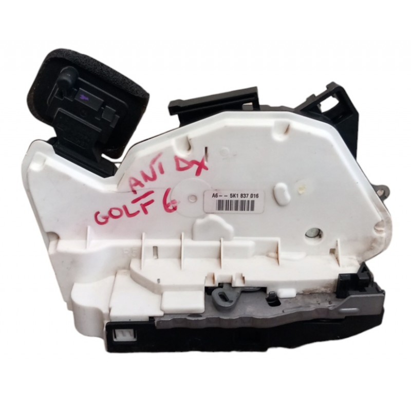 Serratura porta anteriore destra 5K1837016 Volkswagen Golf VI 1.6 benzina 102cv 2008-2012 7 pin - Serratura - 1