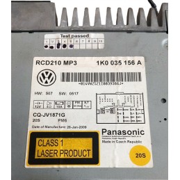 Autoradio 1K0035156A Volkswagen Golf VI 1.6 benzina 102cv 2008-2012 - Autoradio - 3