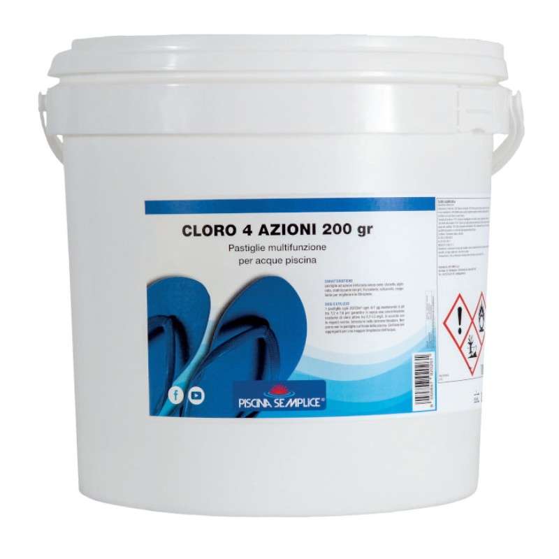 CLORO 4 AZIONI 200g Lapi PS1538010 10Kg pastiglie da 200 gr - Cloro - 1