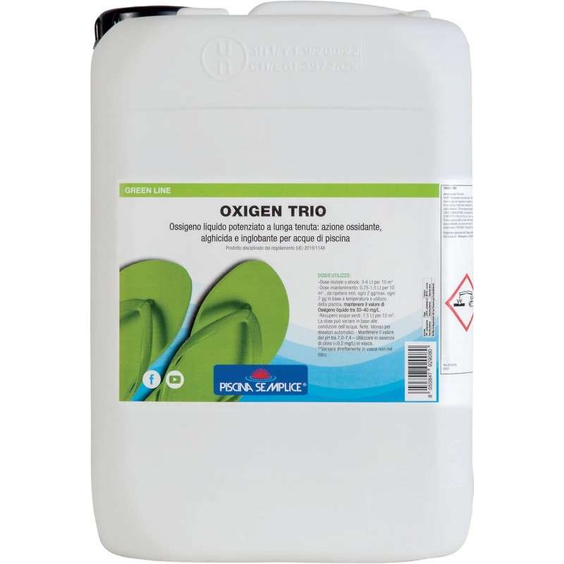Oxigen Trio Lapi PS1649010 10Kg ossigeno liquido potenziato tripla azione multifunzione per piscine