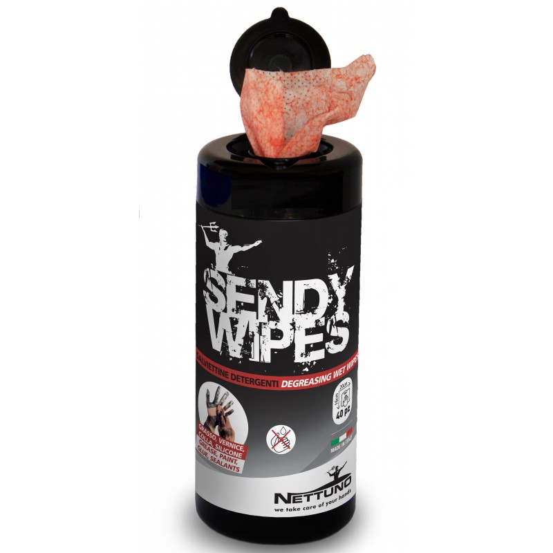 Salviette detergenti Nettuno 00087 SENDY WIPES tubo con 40 pezzi 16x20 cm. - Salviette detergenti - 1