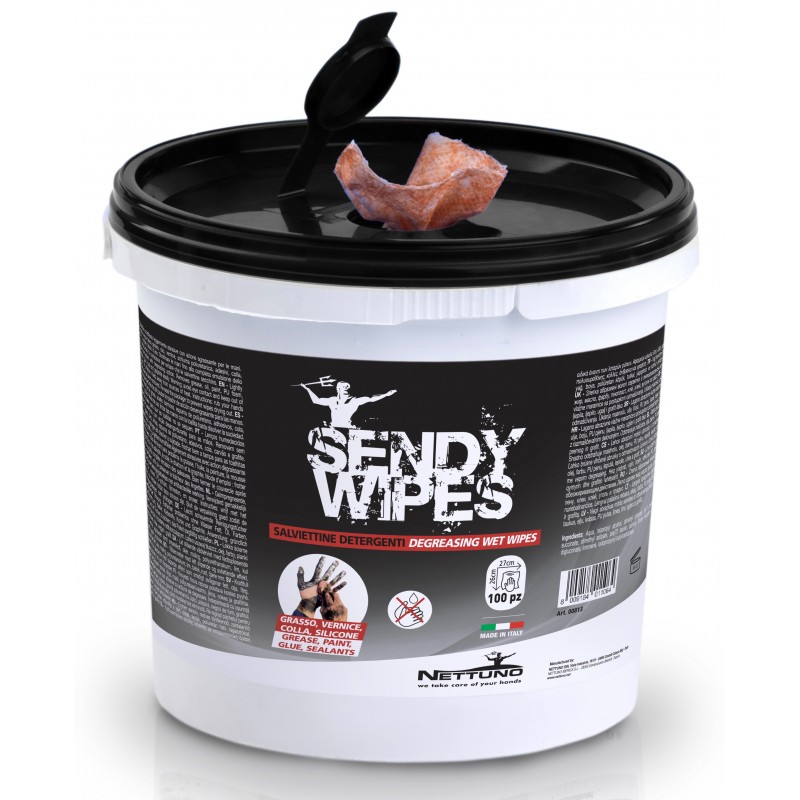 Salviette detergenti Nettuno 00813 SENDY WIPES secchiello con 100 pezzi - Salviette detergenti - 1 Salviette detergenti Nettuno 00813 SENDY WIPES secchiello con 100 pezzi - Salviette detergenti - 1