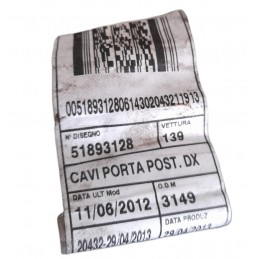 Cablaggio porta posteriore destra 51893128 Fiat Panda Mk319 2012 in poi - Cablaggio - 2 Cablaggio porta posteriore destra 51893128 Fiat Panda Mk319 2012 in poi - Cablaggio - 2