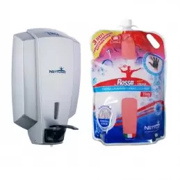 KIT T-Bag dispenser Nettuno con ricarica LA ROSSA IN CREMA 3000 ML - Crema lavamani - 1