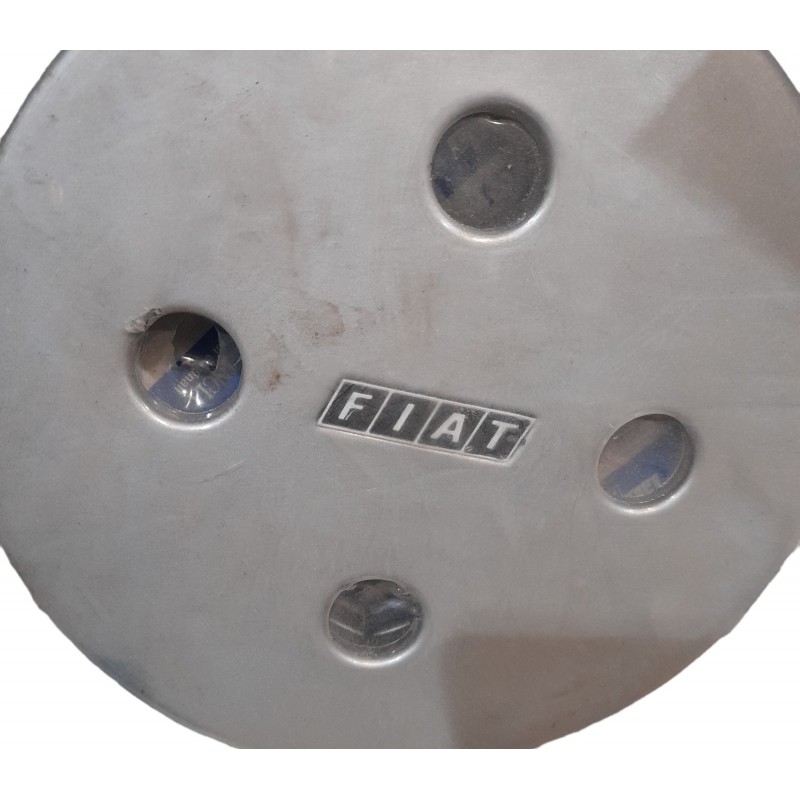 Set 4 Coprimozzo Fiat 60mm - Tappi Borchia Rosso E Argento Per Cerchi Auto