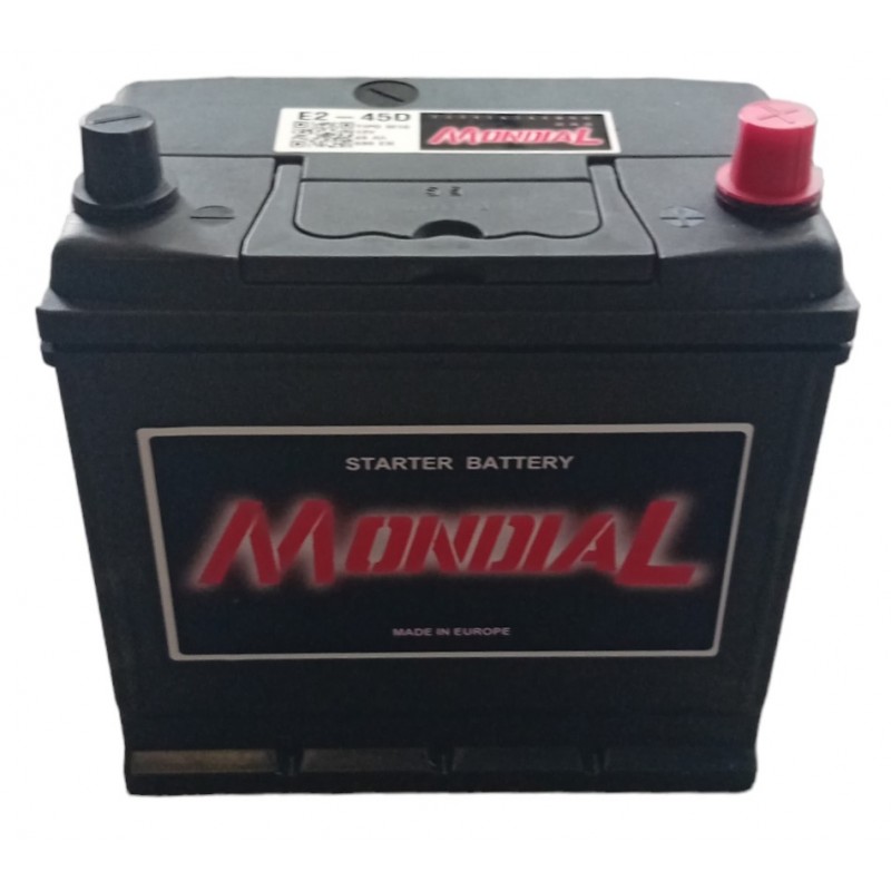 Batteria avviamento E2-45D Mondial 12V 45AH polo positivo destro - Batteria - 1 Batteria avviamento E2-45D Mondial 12V 45AH polo positivo destro - Batteria - 1
