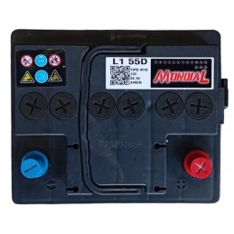 Batteria avviamento L1-55D Mondial 12V 55AH polo positivo destro - Batteria - 2 Batteria avviamento L1-55D Mondial 12V 55AH polo positivo destro - Batteria - 2