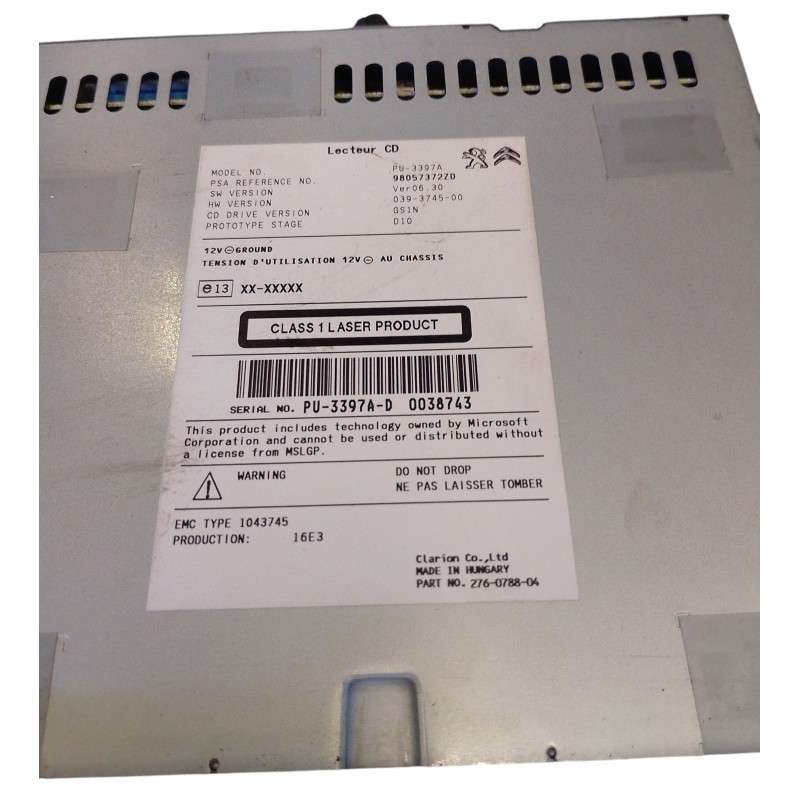 Codice OE OEM PSA 98057727ZD sull'etichetta di un ricambio Peugeot Citroen